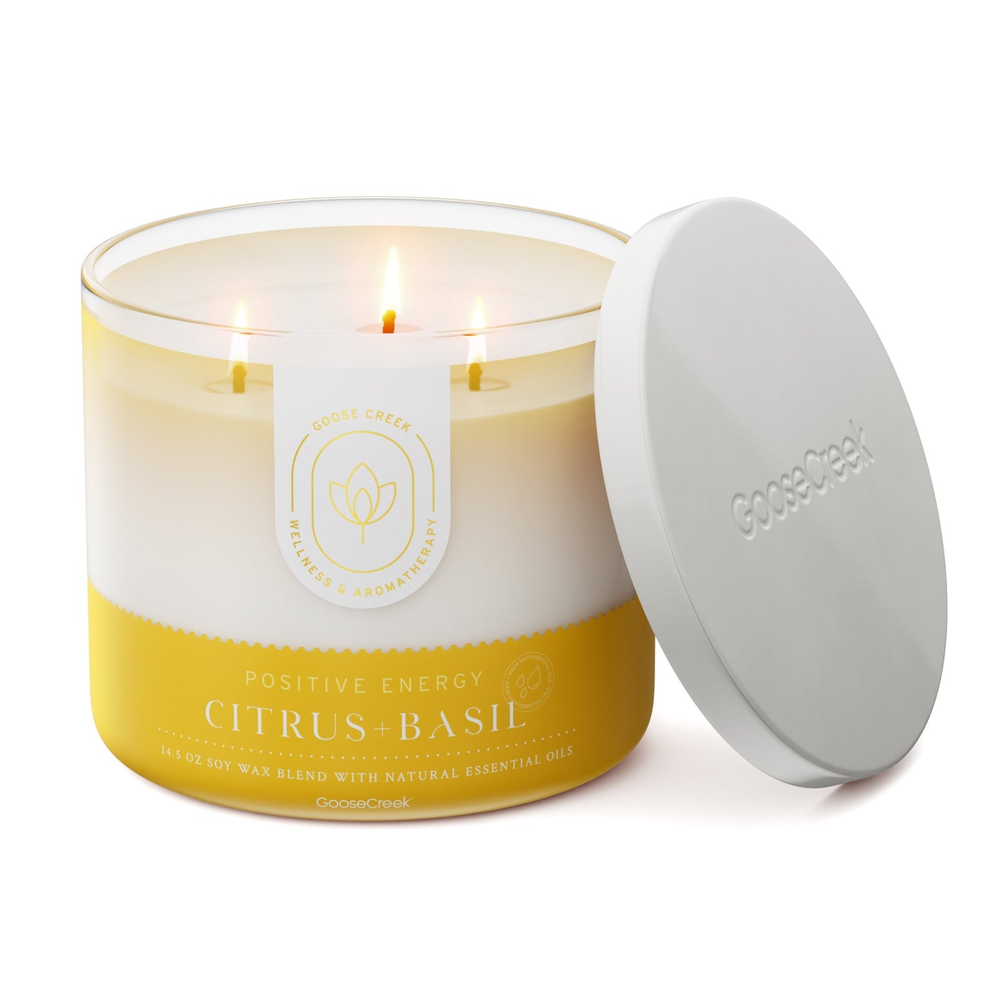 Citrus & Basil Aromatherapy Large 3-Wick Candle