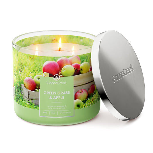 Green Grass & Apple 3-Wick Candle