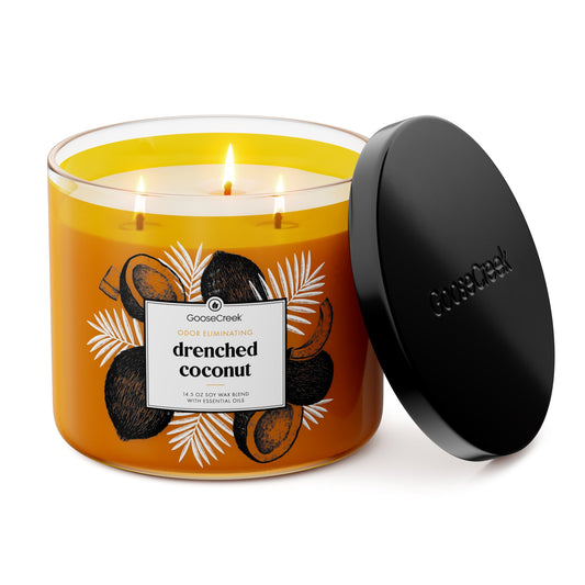 Odor Eliminating Drenched Coconut  3-Wick Candle