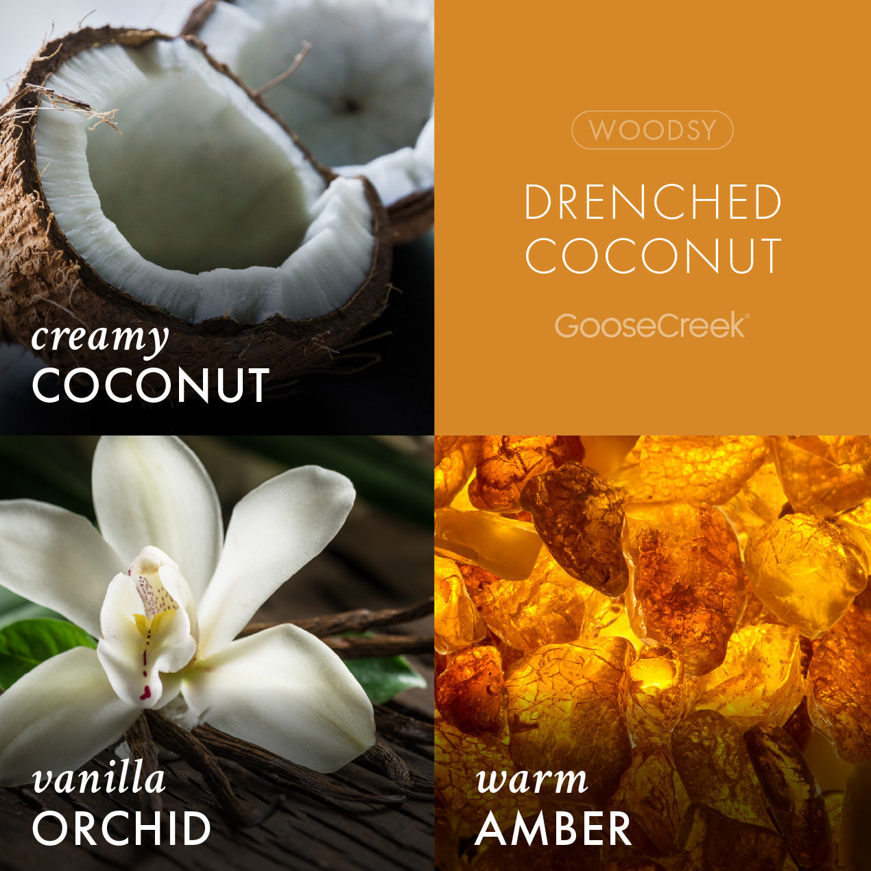 Odor Eliminating Drenched Coconut  3-Wick Candle