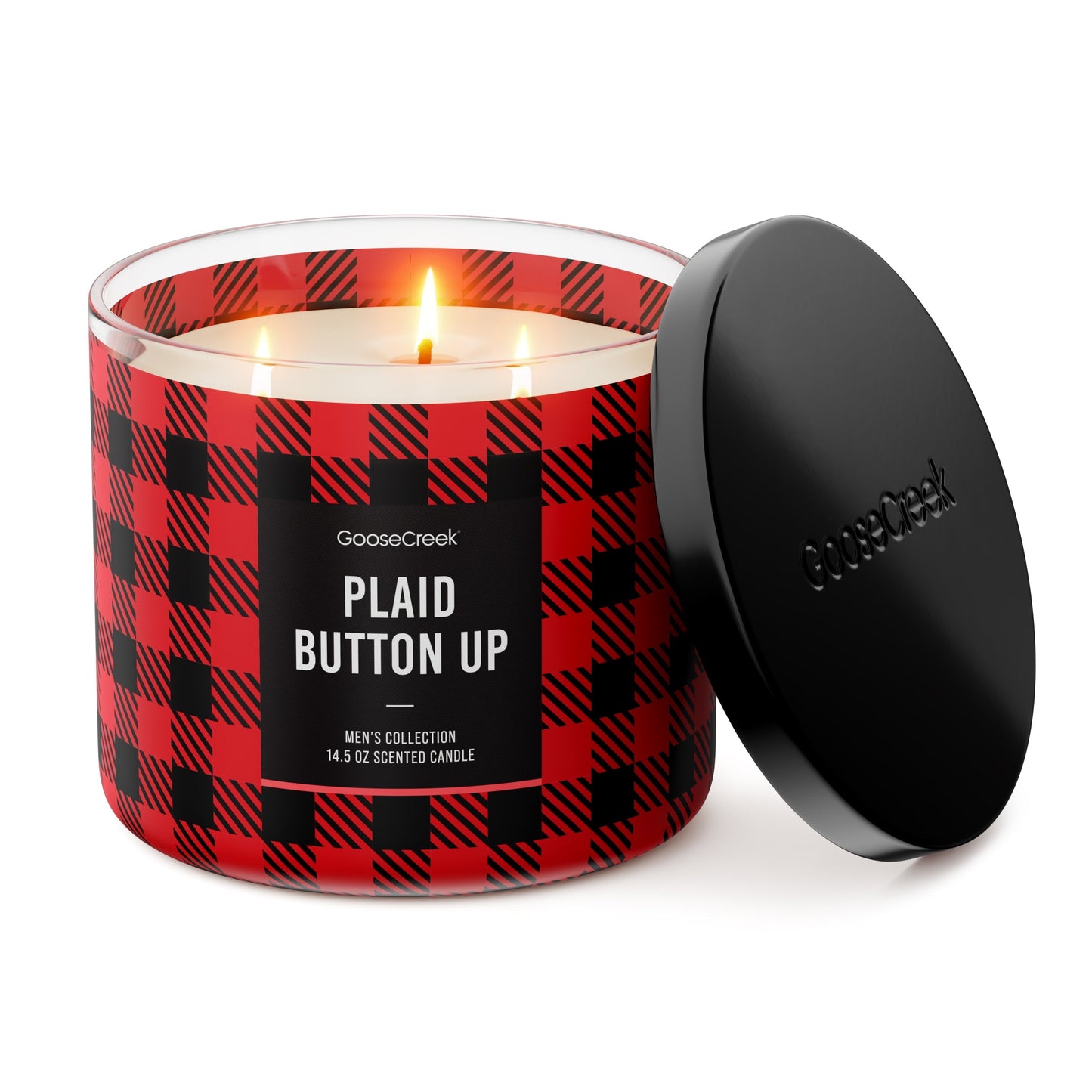 Plaid Button-up 3-Wick Candle