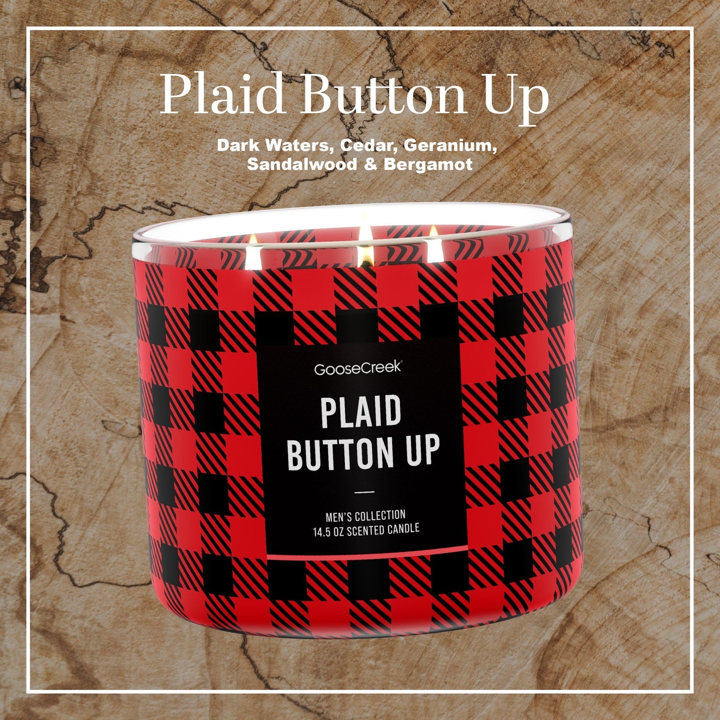 Plaid Button-up 3-Wick Candle