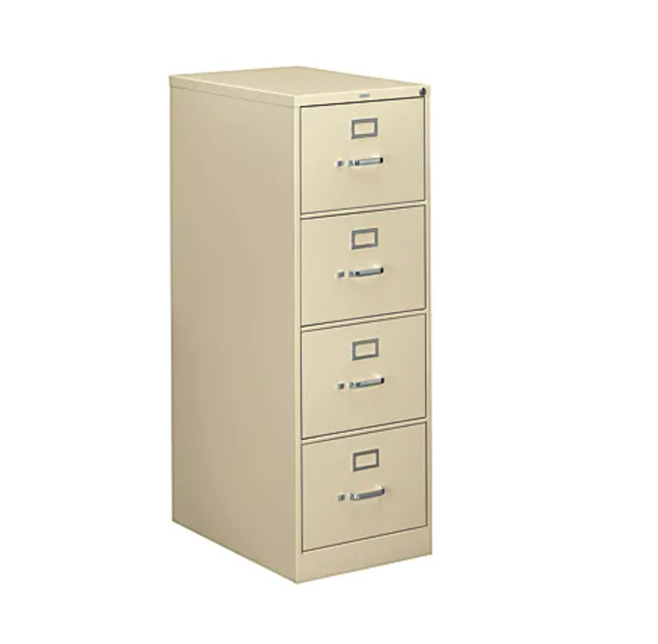 HON® 310 26-1/2"D Vertical 4-Drawer Legal-Size File Cabinet, Putty