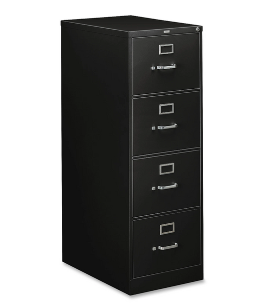 HON® 310 26-1/2"D Vertical 4-Drawer Legal-Size File Cabinet, Black