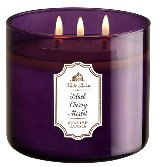 Bath & Body Works White Barn, Black Cherry Merlot 3-Wick Scented Candle 14.5 oz