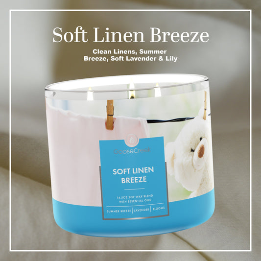 Soft Linen Breeze  Large 3-Wick Candle